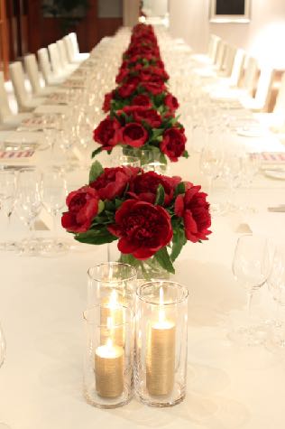 卓上装花 晩餐会風 流しテーブルの装花 事業案内 株式会社 ライフデコ 花装飾の専門会社