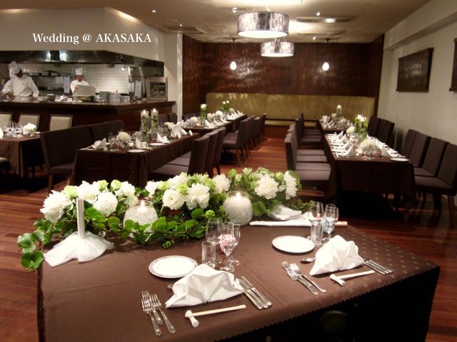 Wedding @赤坂 レストランウェディング装花-表参道の花屋 LIFEDECO flower works